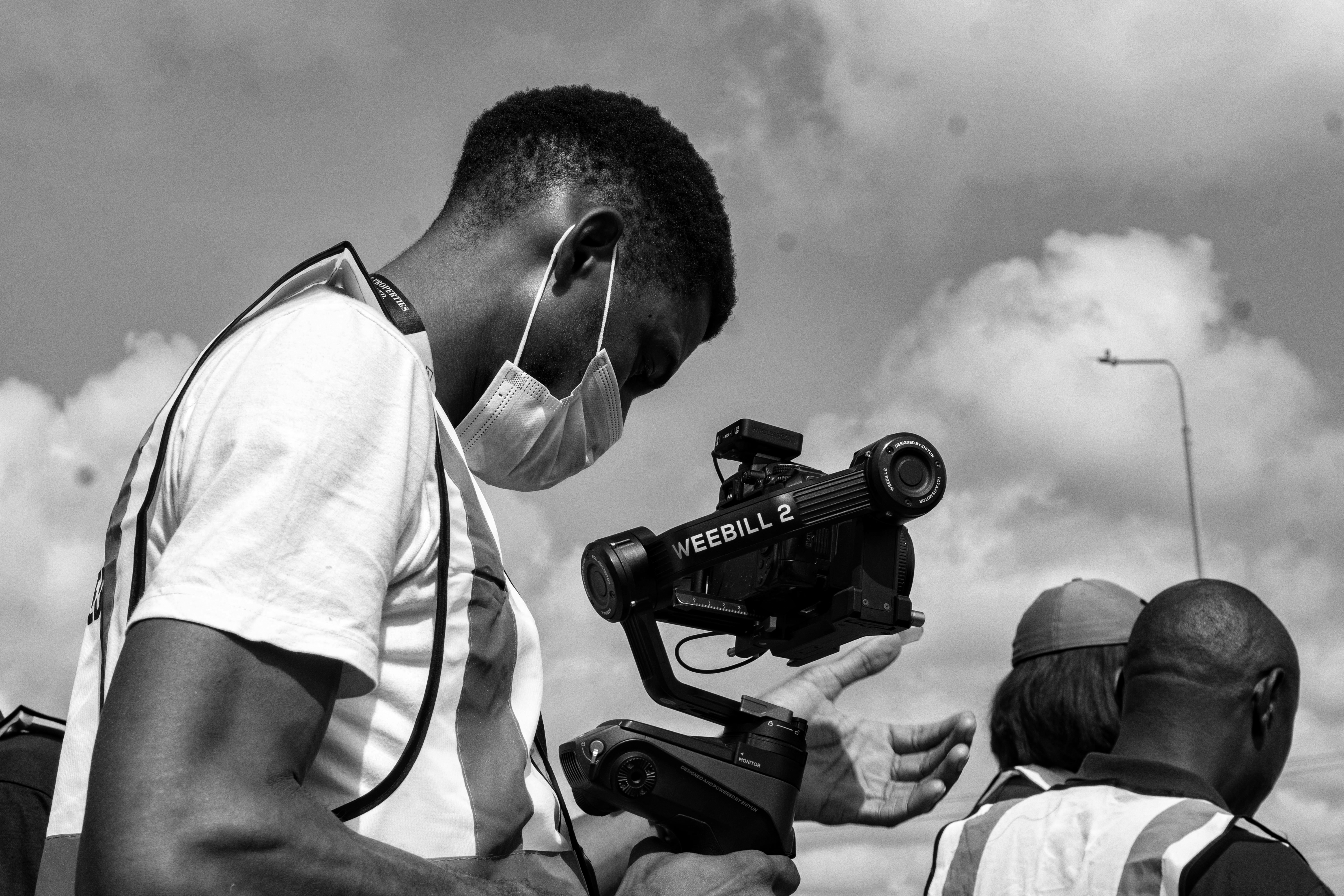 KOJ Studios crew on set — professional camera setup for a production shoot in Lagos